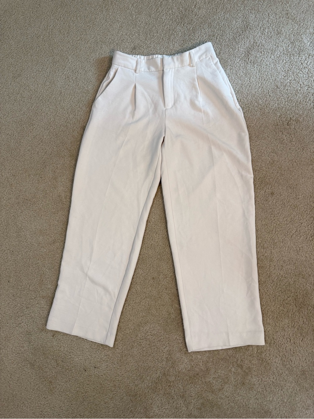 White High-Rise Pants